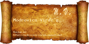 Modrovics Virág névjegykártya